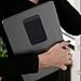 NICENEEDED Portable Hard Drive Sleeve for Laptop, Stick on Pouch with Reusable Adhesive, Portable External Solid State Drive Carrying Case（Black)