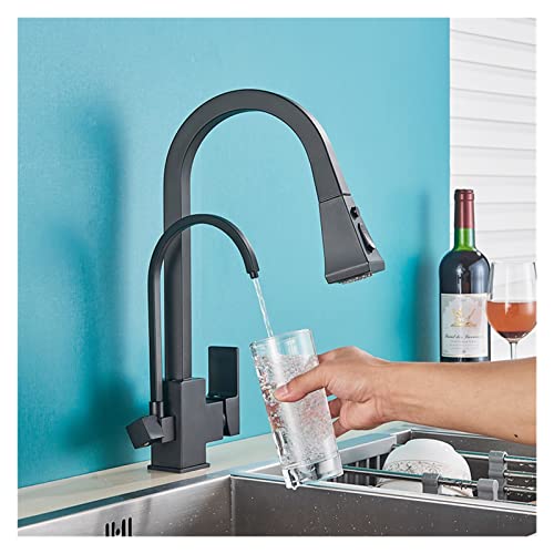 Robinet de cuisine filtré noir mat à cartouche céramique durable