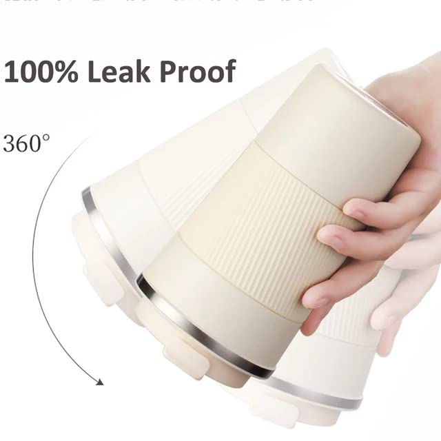 Image of YELONA White 510 ML Insulated Stainless Steel Coffee Tea Tumbler for Hot Cold Beverages Portable Travel Mug Leak Proof Sipper Lock Lid Thermos Multipurpose for Home Office Gifts
