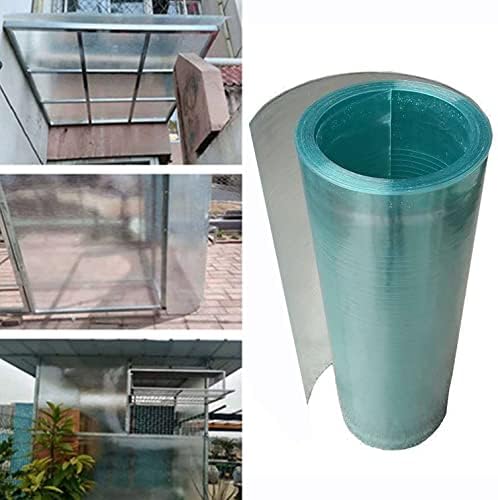Polycarbonate Roofing Sheet,Anti-UV Rainproof Greenhouse Clear Daylighting Panels,0.8mm Glass Fiber Panel,Transparent Insulatio Sunshine Board Shed Cover for Canopy (WxL: 3.94x16.4ft)
