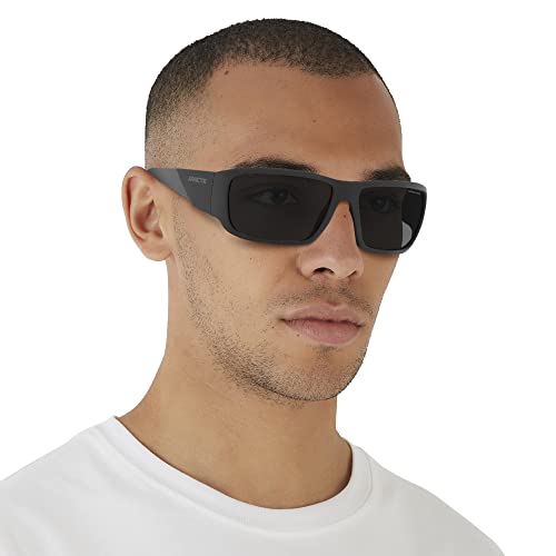 Image of ARNETTE Man Sunglasses Matte Black Frame, Dark Grey Lenses, 64MM