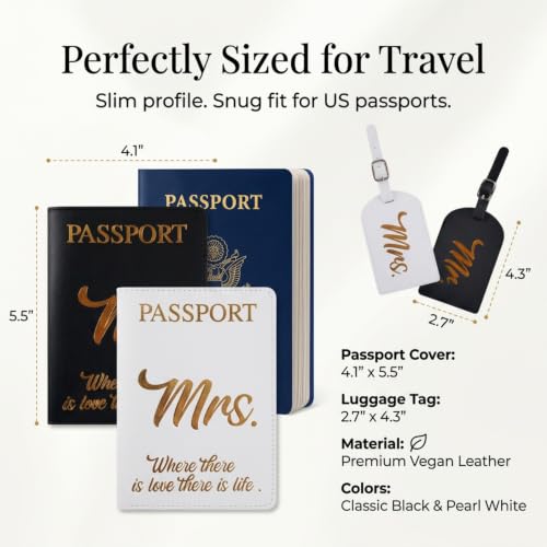 YsPikPicks Mr and Mrs Passport Holder and Luggage Tags Set by YsPikPicks - Used condition - Image 7