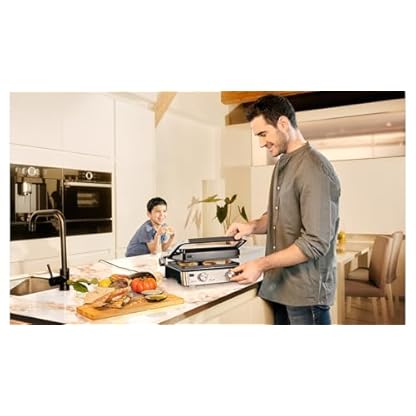 Braun MultiGrill 7 CG7020, 3-in-1 Kontaktgrill, BBQ & Ofen, große Grillfläche (12 Burger), 2000W, 230°, spülmaschinengeeignet (Plancha & Grill), Fettauffangschale, Elektrogrill Indoor – Bild 6