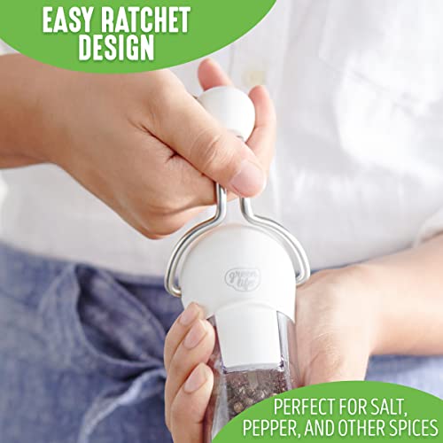 Greenlife Salt And Pepper Grinder Set, Mess-Free Ratchet Mill, Adjustable Coarseness And Easily Refillable, Black And White #TOP5
