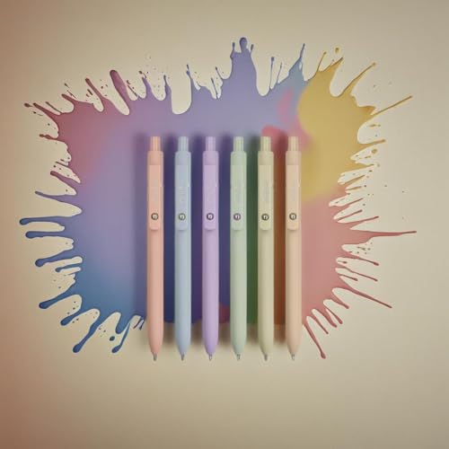 Gel Pens, 6pc 0.5mm Quick-Dry Black Gel Ink Pens, Retractil miniatura 3