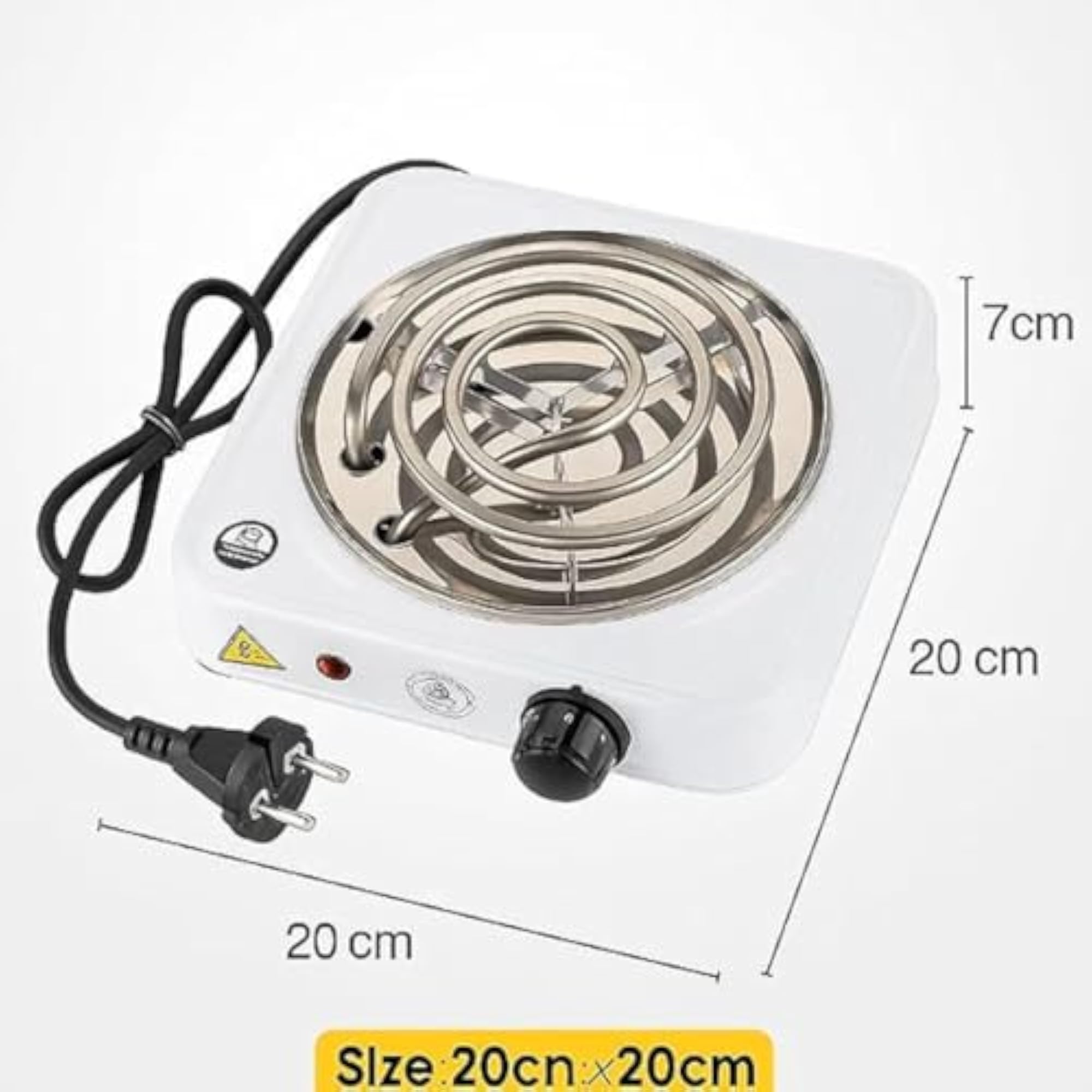 Portable Electric Hot Plate, 1000W Single Burner, Adjustable Temperature Control