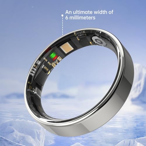 Image of 2026 Smart Rings for Women and Men Ultra Thin 6.0mm Fitness Tracker | Heart Rate Sleep Blood Oxygen Steps and Cycle Monitoring | No Subscription Required (Silver, #7)