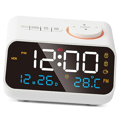 Rádio Despertador, Elegante Recarregável Led Despertador Portátil Multifuncional Fácil Operação para