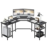 CubiCubi L Shaped Desk with Shleves, 60' Large Corner Desk with Two Storage, Space Saving, Easy to...