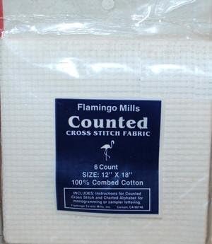 6 Count Aida White Cross Stitch Fabric