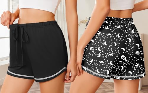 Image of Ekouaer Pajama Shorts for Women 2026 Soft Sleep Shorts Casual Lounge Shorts Comfy Pj Bottoms with Pockets