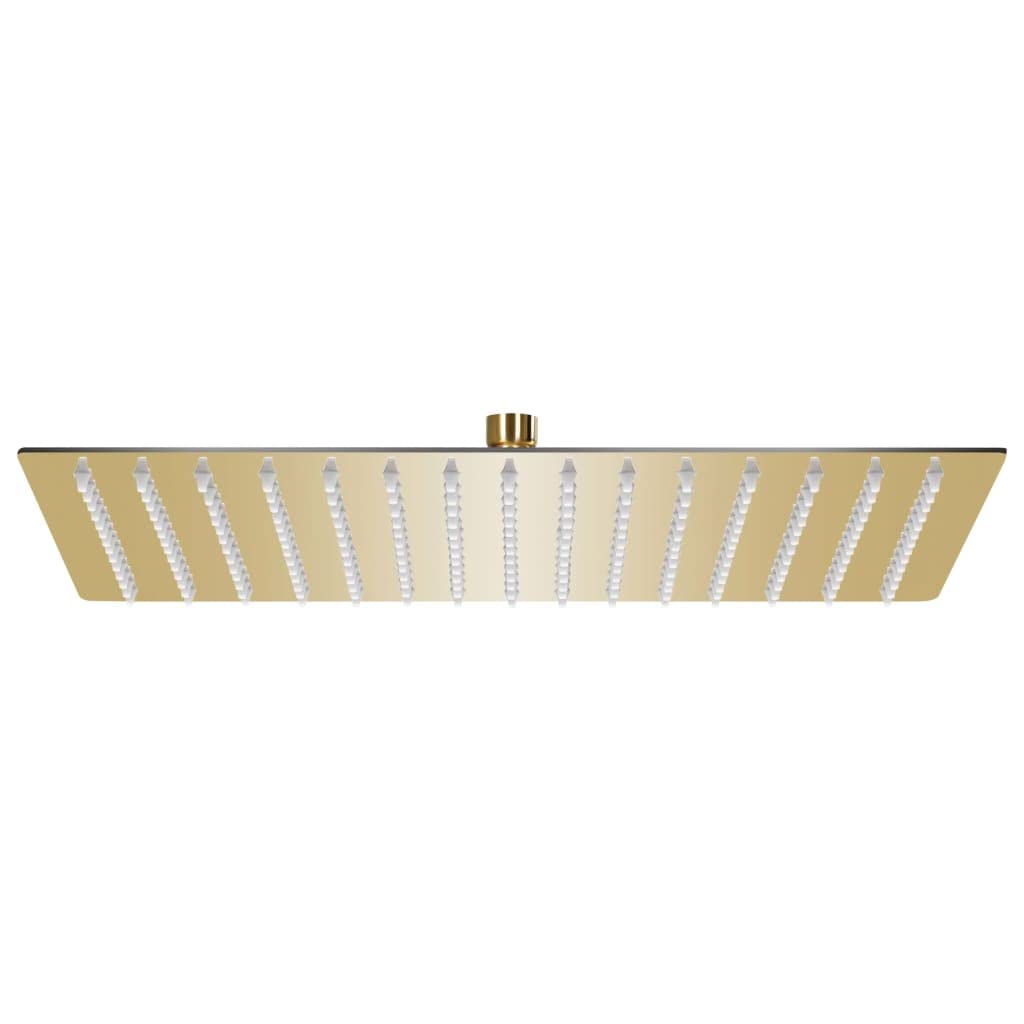 vidaXL Rain Shower Head Bathroom Hardware Accessory Bath Head Sprayer Shower Part Rainfall Overhead Stainless Steel 40x30 cm Rectangular Gold