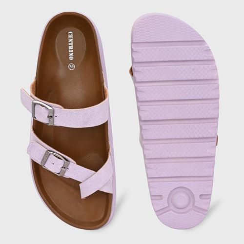 Image of Centrino Women's Berkin-Style Slip-On Sandals | Open Toe Design | Soft PU Footbed | Lightweight & Comfortable | Arch Support | On-Grip Sole | Casual Outdoor Wear (9228)