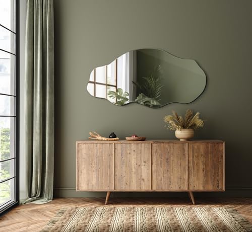 Spiegel 50x100 cm Großes Modernes Unregelmäßiges Organisches Asymmetrisches Fleck für Badezimmer Wohnzimmer Vertikal – Bild 5