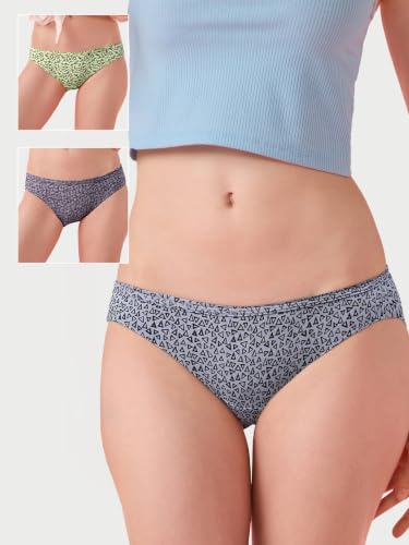 Image of Enamor Chic Cotton, All Day Comfort, Low Waist Bikini Panty for Women - Naturally Breathable, Antimicrobial with Stain Release, Inner Elastic, Regular Coverage - CB03 (Pack of 3)