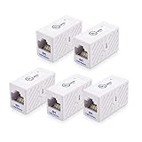 Cable Matters UL Listed 5-Pack Ethernet Coupler (RJ45 Coupler, Cat5e Cat6 Coupler) in White