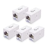 Cable Matters [UL Listed] 5-Pack Ethernet Coupler (RJ45 Coupler, Cat6 Coupler, Ethernet Extender Adapter) in White