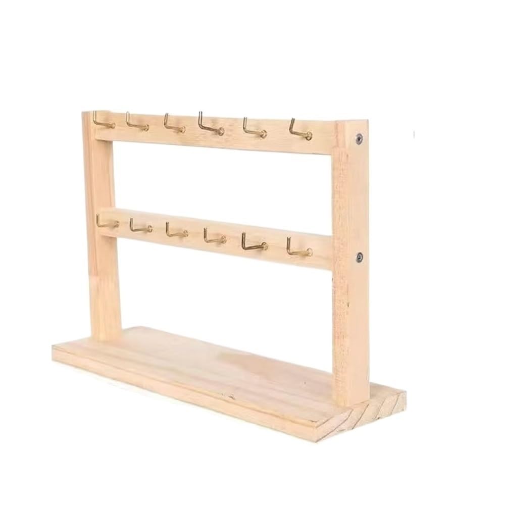 FAJNUZI2024 Jewellery Display Stand Wooden Jewelry Display Stand Hooks for Bracelets Necklaces Earrings Organizer(Small)