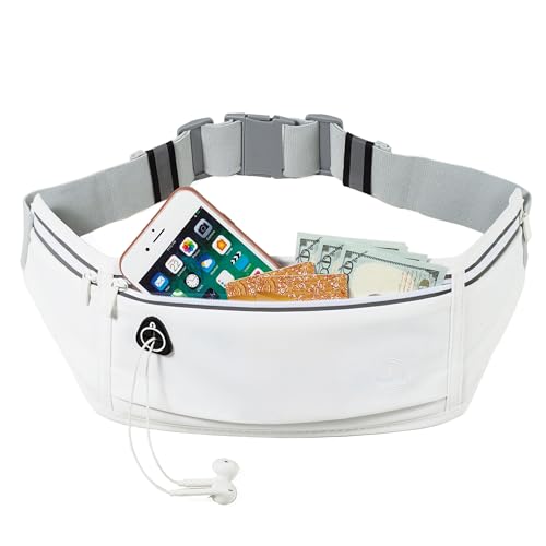 Image of Running Belt Slim Fanny Pack Jogging Pouch Phone Holder Waist Pack - White