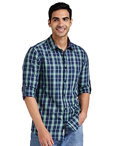 Image of Amazon Brand - Symbol Men's Cotton Checkered Regular Fit Casual Shirt