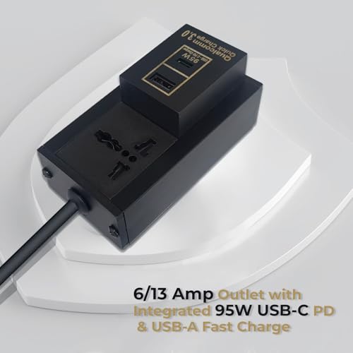 Image of MX Extension Board - Universal 3‑Pin Socket + 95 W USB‑C Power Delivery & USB‑A Port | 1.5 m Heavy‑Duty Cable | Flame‑Retardant Body, Safety Shutter, 6-13 A Rated