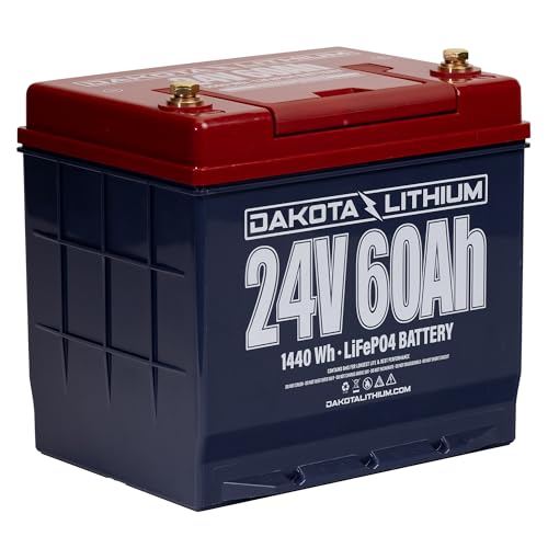 Dakota Lithium - 24V 60Ah LiFePO4 Deep Cycle Battery - 11 Year Warranty - 2000+ Cycles - For Trolling Motors Fish finders Link in series for 48v and More - 24v 5amp Charger not Included