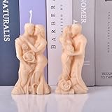 HOMYCOCO 2Pack Loving Portrait Silicone Candle Molds,Embracing Couple Portrait Mold for Candle Craft Making Gift Decoration,Epoxy Resin Wax Mold Silicone Mould