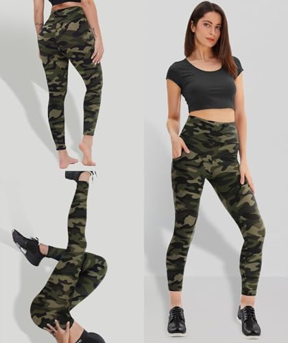 GAYHAY High Waisted Leggings for Women - Soft Opaque Slim Tummy Control Printed Pants for Running Cycling Yoga