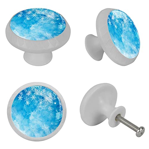 Bouton de tiroir commode en verre flocon bleu rénover meuble - 5