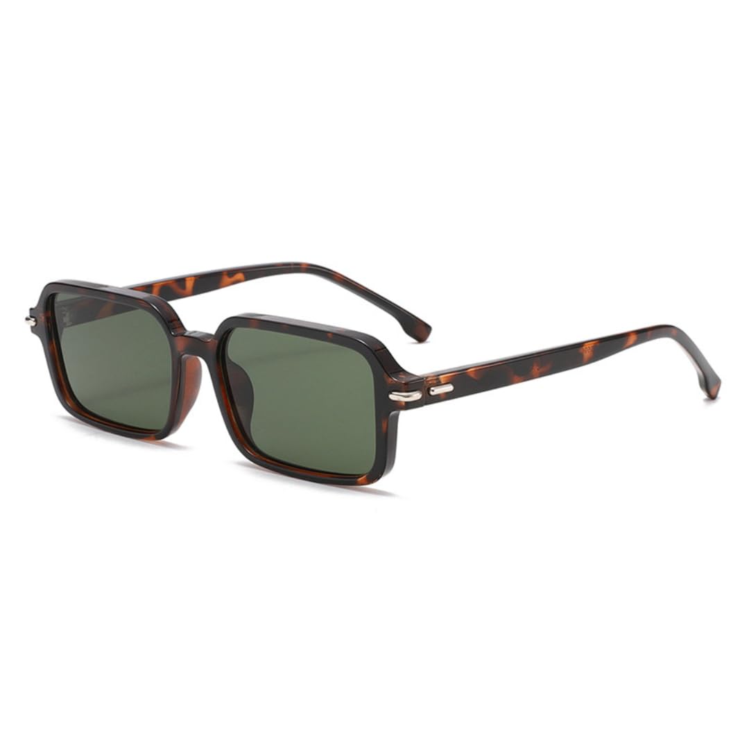 Occhiali da sole rettangolari retrò di ispirazione vintage per uomo e donna con protezione UV400.