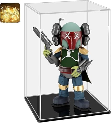 Premium Clear Acrylic Display Case for Collectibles | Dustproof Transparent Showcase Box | Easy DIY Display Cube for Figures, Toys, Models, & Memorabilia (Black, 4x4x6 ; 10x10x15)-image-25