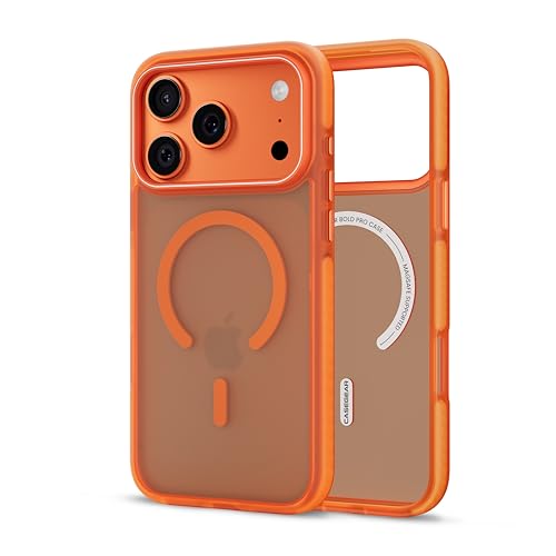Image of CASEGEAR Bold Pro Back Cover Case Compatible with iPhone 17 Pro Max | 14.8 Feet Drop Protection | Compatible with MagSafe | 360 Complete Protection | Shockproof & Scratch Resistant | Orange