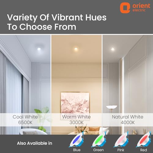 Image of Orient Electric Moonlite 12W LED Ceiling Light | 6500K, Cool White Light | Round Recessed Ceiling LED Light | Suited for 3 inch Junction Box | Pack of 20