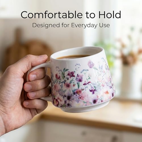 Mug floral de cerámica 12oz con caja de regalo miniatura 4
