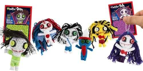 Zumbies Walking Thread 6pc Mini Yarn Doll Set | Collectible Zombie Stuffed Keychain Toys for Girls Ages 6-12 | Spooky Halloween Party Favor Stocking Stuffers | Horror-Themed Cute Creepy Figurines