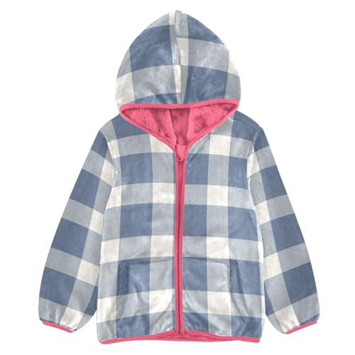 GuoChe Buffalo Plaid Blue Baby Boy Sherpa Jacket