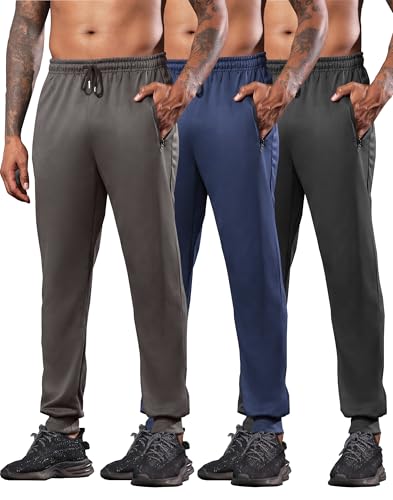 RPOVIG Sweatpants Joggers Jogging Workout:Men's Athletic Pants with Pockets 3 Piece Set for Running Gym Hiking