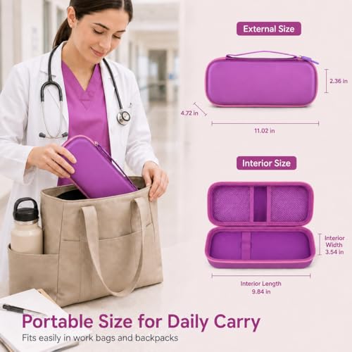 Image of ALKOO Stethoscope Case for 3M Littmann Classic III /Cardiology IV, Violet | for MDF Acoustica Stethoscopes, for Nurses, Doctors, Nursing School Essentials, Students, Clinic, EMS, Travel, Hard Bag Only