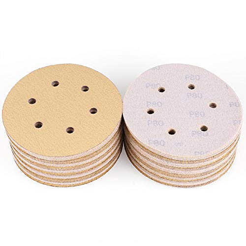 6-Inch 6-Hole 80 Grit Sanding Disc - Hook and Loop Random Orbital Sander