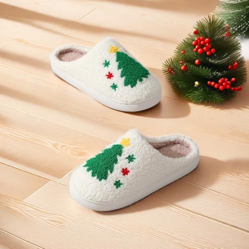 Image of Comfy Elastic Slippers for Women Men,Memory Foam Soft Plush House Slippers | halloween & christmas Fuzzy Slippers, Holiday Retro House Shoes, Indoor & Outdoor,Warm Winter Footwear