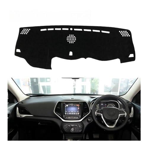 Couverture de tableau de bord pour Jeep Cherokee KL 2014-2019 tapis protection noir