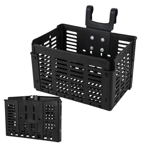 折りたたみ自転車バスケット - 31.5x22.5x20.5 cm PP ハンドルバー収納、大容量、錆びにくく、取り付け簡単 |多目的自転車バスケット 通勤 ショッピング アウトドア サイクリング 耐久性 実用的 T