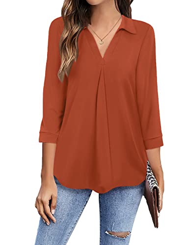 Image of Newchoice Womens 3 /4 Sleeve Shirts Business Casual Tops