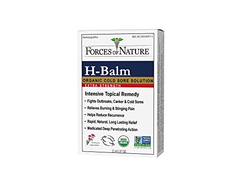 Forces Of Nature – Natural, Organic, H-Balm Control Extra Strength Cold Sore, Fever Blister Treatment (11Ml) Non Gmo, No Harmful Chemicals -Fast Relief For Tingling, Burning And Itching Pain. #TOP1
