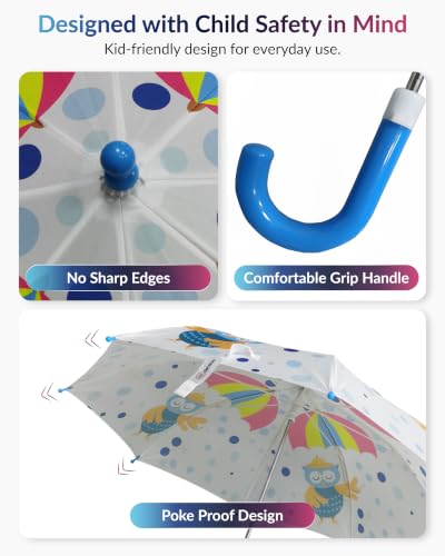 Image of Destinio Umbrella for Kids; Stylish & Cute, Child Safe, 100% Waterproof; Kids Umbrella for Girls, Boys and Baby