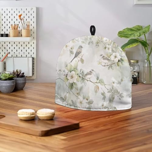 Image of Hudotybom Floral Hummingbird Tea Cozy for Teapot Insulated Large Teapot Cover to Keep Warm Tea Kettle Cover Machine Washable Coffee Pot Cloth Covers Kitchen Home Decorations