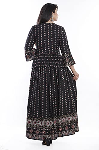 Image of Women's Rayon Printed Top and Skirts Set