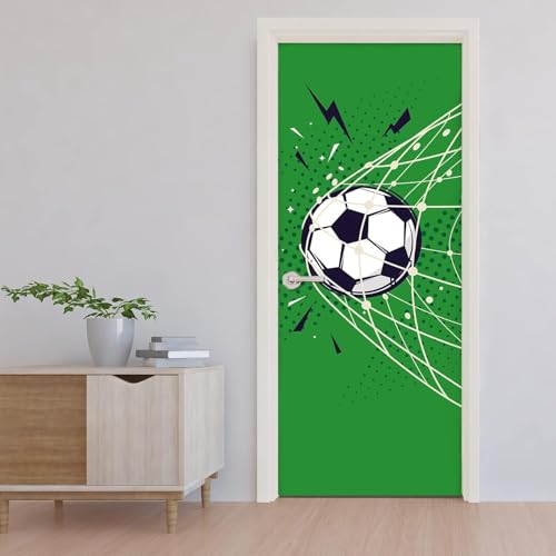 Pegatinas Puerta 3D Fútbol Americano Pegatinas para Puertas de Deportes Vinilo Decorativo Pegatina Pared Mural para Puerta Autoadhesivas Papel Pintado Puerta 85x200 cm A-5634