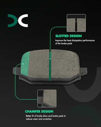 Image of SCITOO D2232-9471 Disc Brake Pads Sets Rear Ceramic Brake Pads w /Hardware | 2020-2025 For Ford For Explorer 2.3L,2020-2025 For Explorer 3.0L,2020-2023 For Explorer 3.3L,2024-2025 For Mustang 2.3L