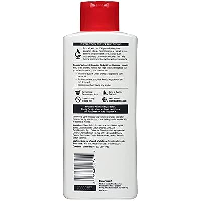 Eucerin Advanced Cleansing Body & Face Cleanser 16.9 Ounce (Pack of 6)